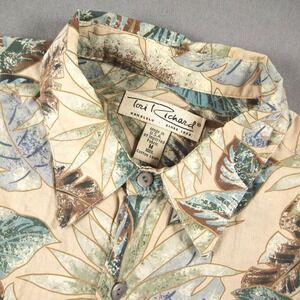 Vintage USA Tori Richard Tropical Leaf Floral Hawaiian Aloha Shirt Mens M